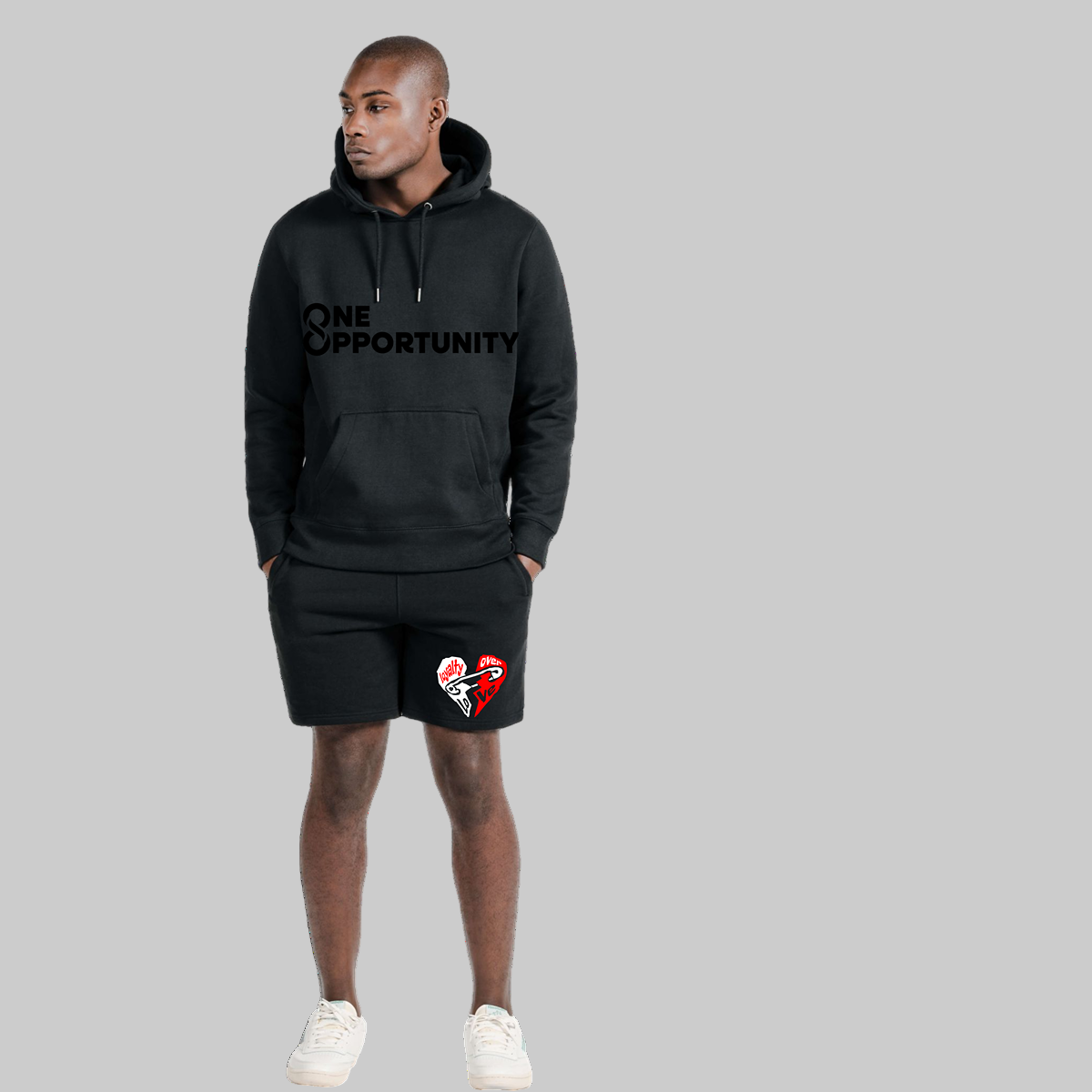 Loyalty Over Love Black Premium Sweat Shorts