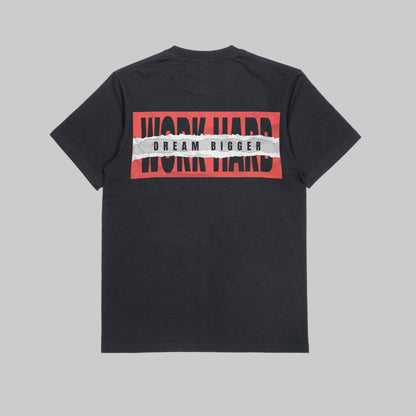Work Hard Dream Bigger T-Shirt Black Oversized Organic Cotton Tee